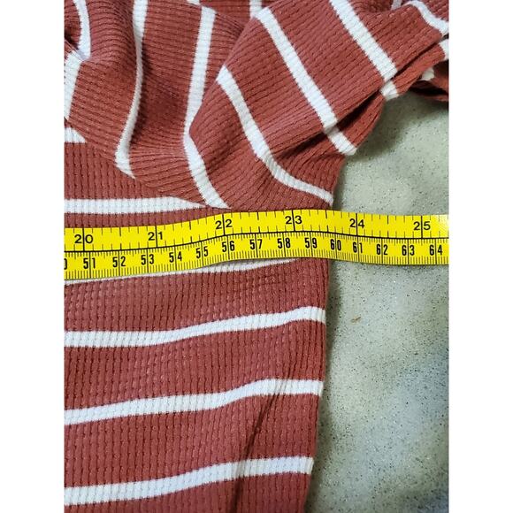 Nine West Women’s Long Sleeve Striped Top – Size XL – Rust & White – Tie Hem - Picture 9 of 9